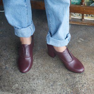 American Apparel REAL Leather Burgundy Heels